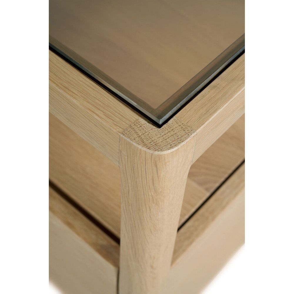 With its one drawer, open space and slightly tapered legs, the Spindle bedside table is the perfect no-nonsense companion for the striking Spindle bed. Amethyst Home provides interior design, new home construction design consulting, vintage area rugs, and lighting in the Park City metro area.