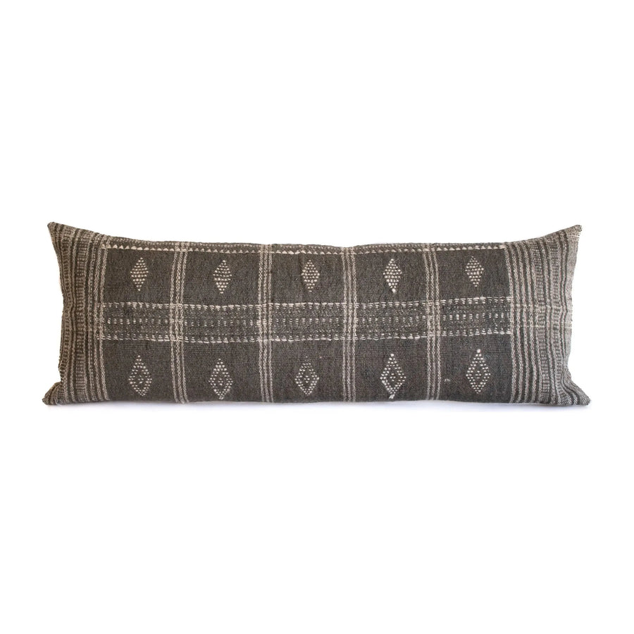 The fabric used to make these pillows are woven with local sheep and goat wool by traditional weavers in rural northern India. Some variation with handwoven fabrics and small imperfections that come with handmade goods are considered acceptable and add to the handmade authenticity of the item. Amethyst Home provides interior design services, furniture, rugs, and lighting in the Kansas City metro area.