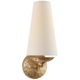 Featuring Fontaine Single Sconce by Visual Comfort at Amethyst Home. The love the textured look of this Fontaine Single Sconce by Visual Comfort. The linen shade sheds a warm glow and would gorgeous placed in a living room, hallway, or other area needing extra light. 
Overall Dimensions: 5.5" L x 5.5" W x 14.25" HWeight: 3 lbs.  Amethyst Home provides interior design, new home construction design consulting, vintage area rugs, and lighting in the Newport Beach metro area.