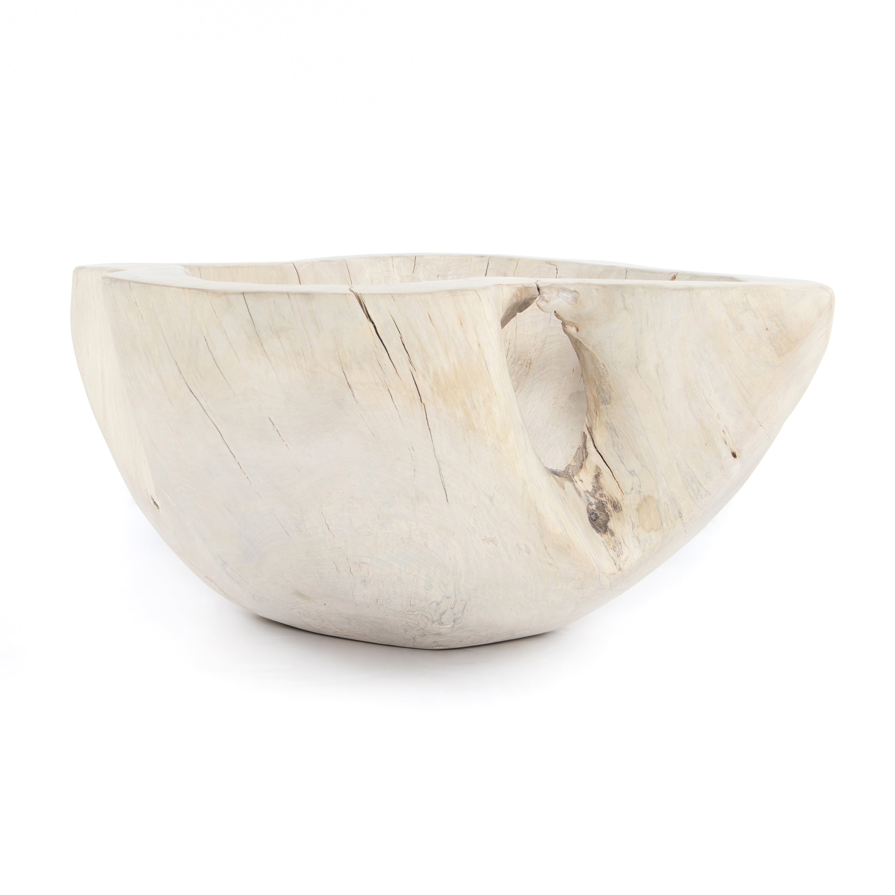 Made from solid reclaimed wood, this Live Edge Bowl - Ivory brings an earthy element to any living room, kitchen, or other area. Place atop your entryway console or showcase on your favorite shelve, this bowl is sure to catch the eye of any guest.   Amethyst Home celebrates natural materials, which often comes with beautiful imperfections. Each piece is made uniquely for you, please expect some variation and character. We embrace the design approach of Wabi Sabi!  Overall Dimensions: 16.00"w x 16.00"d x 11.