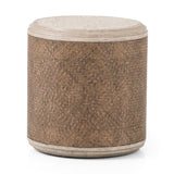 The Kiara End Table is crafted from durable solid pine and weathered blonde oak veneer for long-lasting quality. Its weathered blonde finish and rustic rattan accents provide a rustic yet modern aesthetic for any space. Perfect for any room in the house. Amethyst Home provides interior design, new home construction design consulting, vintage area rugs, and lighting in the Los Angeles metro area.