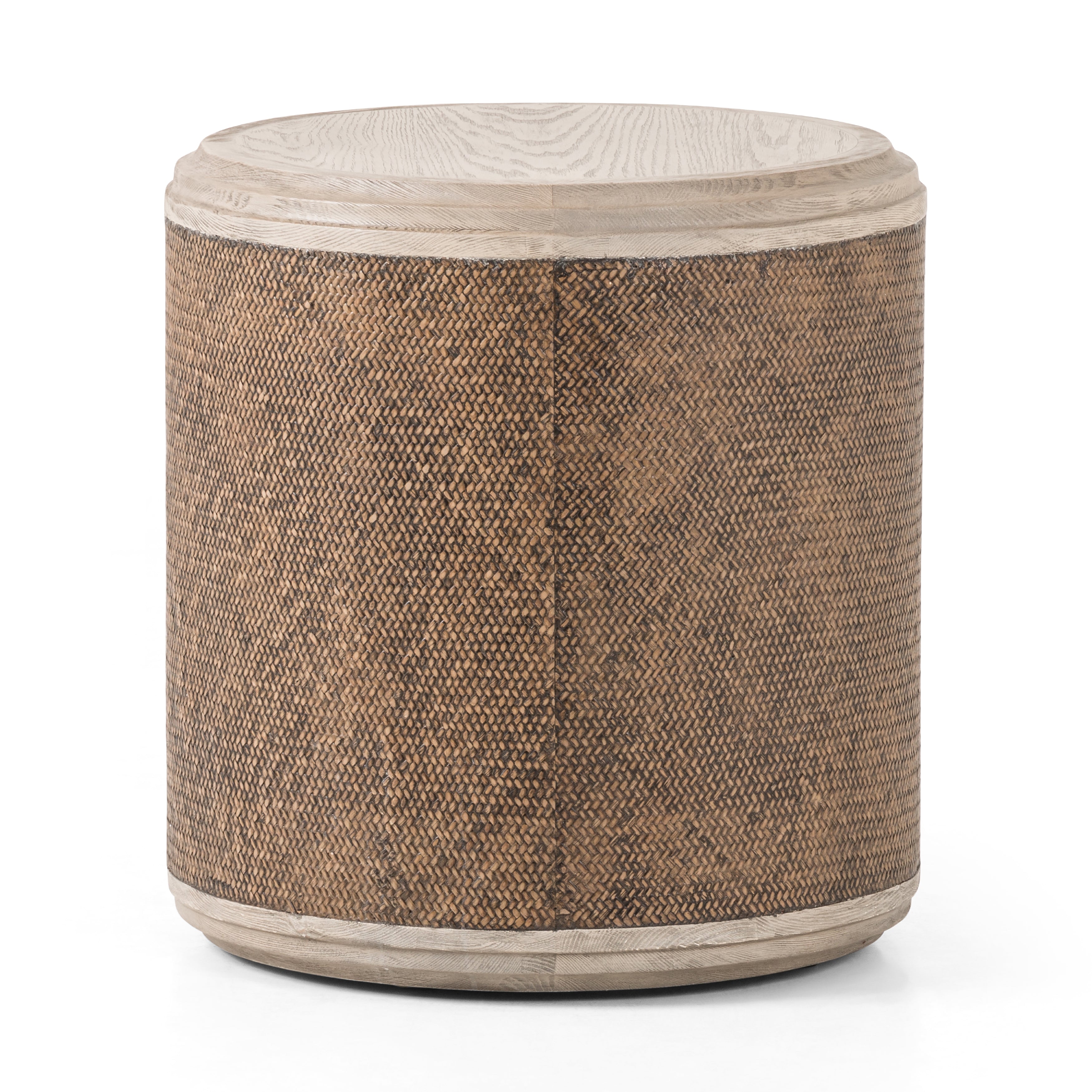 The Kiara End Table is crafted from durable solid pine and weathered blonde oak veneer for long-lasting quality. Its weathered blonde finish and rustic rattan accents provide a rustic yet modern aesthetic for any space. Perfect for any room in the house. Amethyst Home provides interior design, new home construction design consulting, vintage area rugs, and lighting in the Miami metro area.