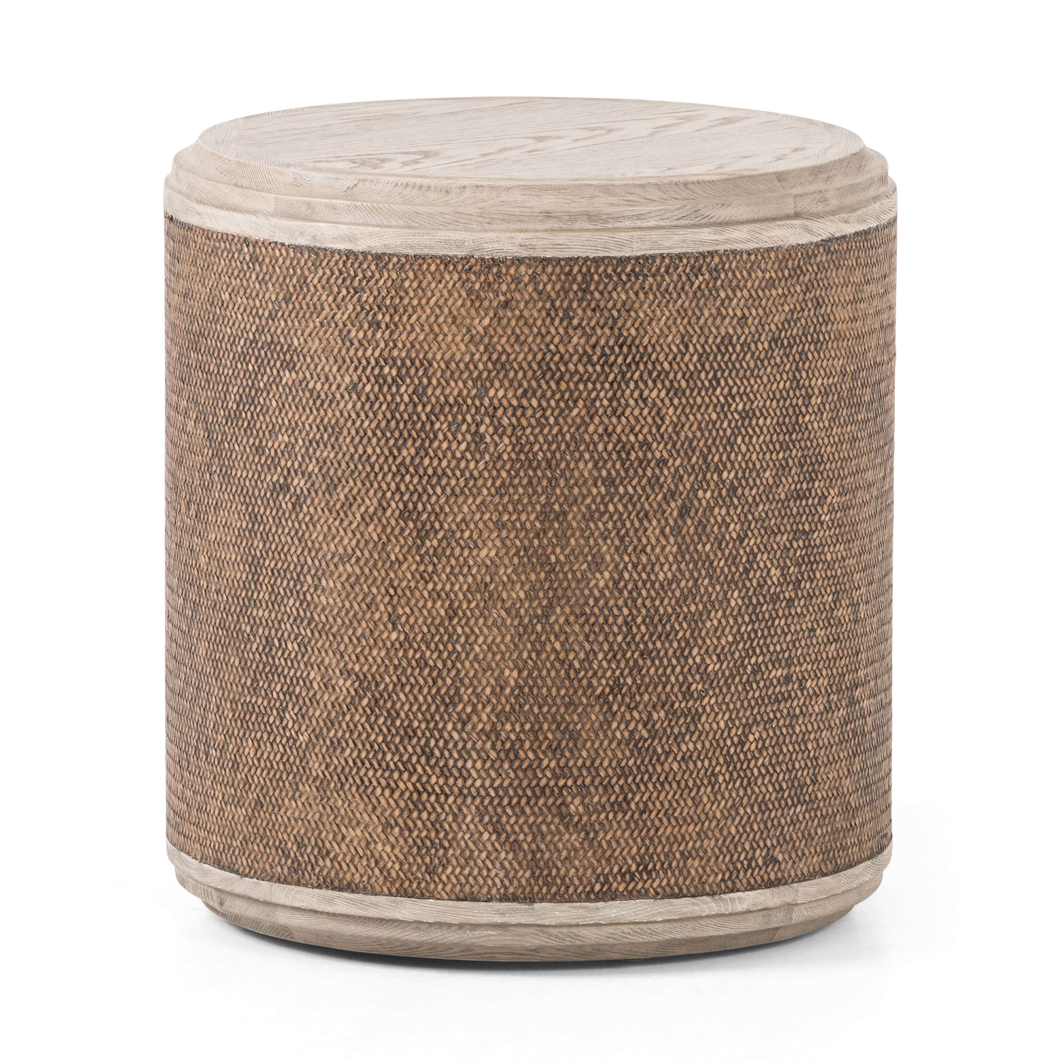 The Kiara End Table is crafted from durable solid pine and weathered blonde oak veneer for long-lasting quality. Its weathered blonde finish and rustic rattan accents provide a rustic yet modern aesthetic for any space. Perfect for any room in the house. Amethyst Home provides interior design, new home construction design consulting, vintage area rugs, and lighting in the Winter Garden metro area.