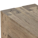Made from thick-cut oak veneer with a faux rustic finish made to emulate wormwood, this Abaso Rustic Wormwood Oak Console Table features chunky squared legs and dovetail joinery detailing. Amethyst Home provides interior design services, furniture, rugs, and lighting in the Omaha metro area.