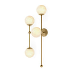 Marbled glass spheres seem to extend and reach across smooth brass rods. Each globe is individually blown, shaped and sculpted by hand through a one-hour process. Brass and glass are 98% recyclable. Designed and sustainably made in Poland by Schwung.Overall Dimensions13.75"w x 13.00"d x 36.25"hFull Details &amp; SpecificationsTear Shee Amethyst Home provides interior design, new home construction design consulting, vintage area rugs, and lighting in the Laguna Beach metro area.