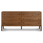Inspired by campaign-style furniture of the 1800s â€” packable pieces first designed for traveling military use â€” a simply shaped dresser of natural walnut features a subtly inset top and rounded legs, finished with wooden hardware Amethyst Home provides interior design, new home construction design consulting, vintage area rugs, and lighting in the Miami metro area.