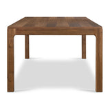 Inspired by campaign-style furniture of the 1800s â€” packable pieces first designed for traveling military use â€” a simply shaped dining table of natural walnut features a subtly inset top and rounded legs Amethyst Home provides interior design, new home construction design consulting, vintage area rugs, and lighting in the Seattle metro area.