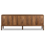 Inspired by campaign-style furniture of the 1800s â€” packable pieces first designed for traveling military use â€” a simply shaped sideboard of natural walnut features a subtly inset top and rounded legs, finished with wooden hardware Amethyst Home provides interior design, new home construction design consulting, vintage area rugs, and lighting in the Boston metro area.