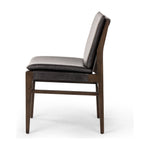 Modern and transitional, burnt oak nettlewood frames this armless dining chair. Finished with a top-grain leather exclusive to Four Hands. Amethyst Home provides interior design, new construction, custom furniture, and area rugs in the Calabasas metro area.