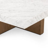Featuring Bellamy White Carrera Marble Square Coffee Table by Four Hands at Amethyst Home. Structured lines and wide proportions fuse for a mixed material coffee table of smoked oak and polished marble.
Collection: HughesColors: White Carrera Marble, Smoked Oak VeneerMaterials: Carrara Solid, Thick Oak Veneer ,Poplar Plywood Weight: 231.48 lbs. Amethyst Home provides interior design, new home construction design consulting, vintage area rugs, and lighting in the Dallas metro area.