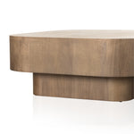 Made from warm-toned burl, a soft-squared tabletop features a patchwork pattern to bring novel movement to the modern coffee table. Veneer sides and an inset base complete a beautifully light look. Amethyst Home provides interior design, new construction, custom furniture, and area rugs in the Los Angeles metro area.