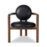 Featuring Bria Heirloom Black Chair by Four Hands at Amethyst Home. A playful take on Italian modernism. Solid parawood crafts a slim, curved frame and rear mock-tripod. Upholstered in black top-grain leather. Sourced from one of the oldest family-owned tanneries in Italy’s Bassano del Grappa, our heirloom leather covering is salvaged and processed from upc. Amethyst Home provides interior design, new home construction design consulting, vintage area rugs, and lighting in the Park City metro area.