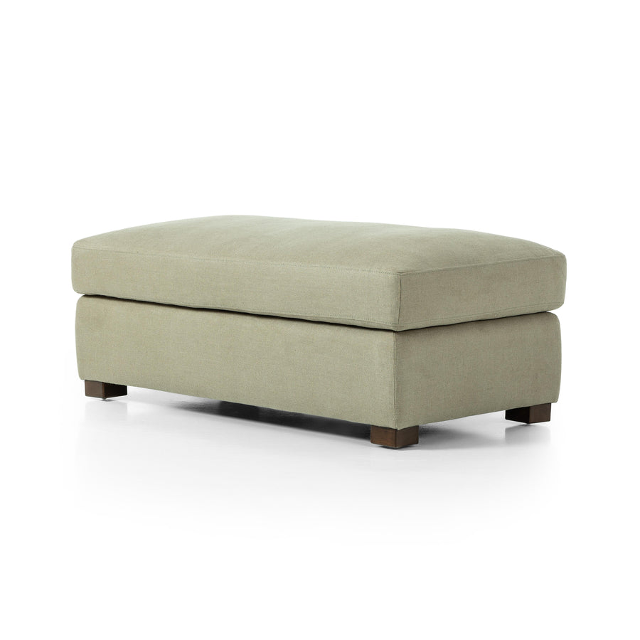 Traditional styling gets a modern spin. Feather-blend cushioning accents simple parawood feet. This lounge-worthy ottoman features sustainably made Belgian Linen™. Naturally durable and soft to the touch, Libeco™-sourced linens are artisan-made without toxic chemicals. Amethyst Home provides interior design, new home construction design consulting, vintage area rugs, and lighting in the Scottsdale metro area.