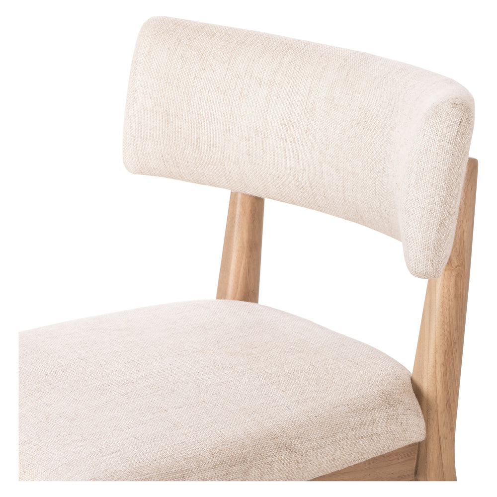 Featuring Cardell Essence Natural Dining Chair by Four Hands at Amethyst Home. Natural parawood forms a curved barrel back for a shapely take on everyday dining, with textural off-white fabric that moves between styles with ease.Collection: CaswellColors: Essence Natural ,Washed Natural ParawoodMaterials: 49Vi,22Li,18Pl,11Co ,Solid Parawood Weight: 16.53 lbs. Amethyst Home provides interior design, new construction, custom furniture, and area rugs in the Dallas metro area.