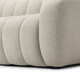 Featuring Carina Weslie Flax Sofa by Four Hands at Amethyst Home. Grand in scale and comfort, this plush sofa features wide dramatic channeling for extra volume and a cloud-like look and sit. Covered in a recycled olefin fabric, known for its UV-resistant, water-repellent and quick-drying abilities, in a Turkish weave with a classic tweed feel.
Overall D. Amethyst Home provides interior design, new home construction design consulting, vintage area rugs, and lighting in the Laguna Beach metro area.