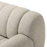 Featuring Carina Weslie Flax Sofa by Four Hands at Amethyst Home. Grand in scale and comfort, this plush sofa features wide dramatic channeling for extra volume and a cloud-like look and sit. Covered in a recycled olefin fabric, known for its UV-resistant, water-repellent and quick-drying abilities, in a Turkish weave with a classic tweed feel.
Overall Di. Amethyst Home provides interior design, new home construction design consulting, vintage area rugs, and lighting in the Los Angeles metro area.
