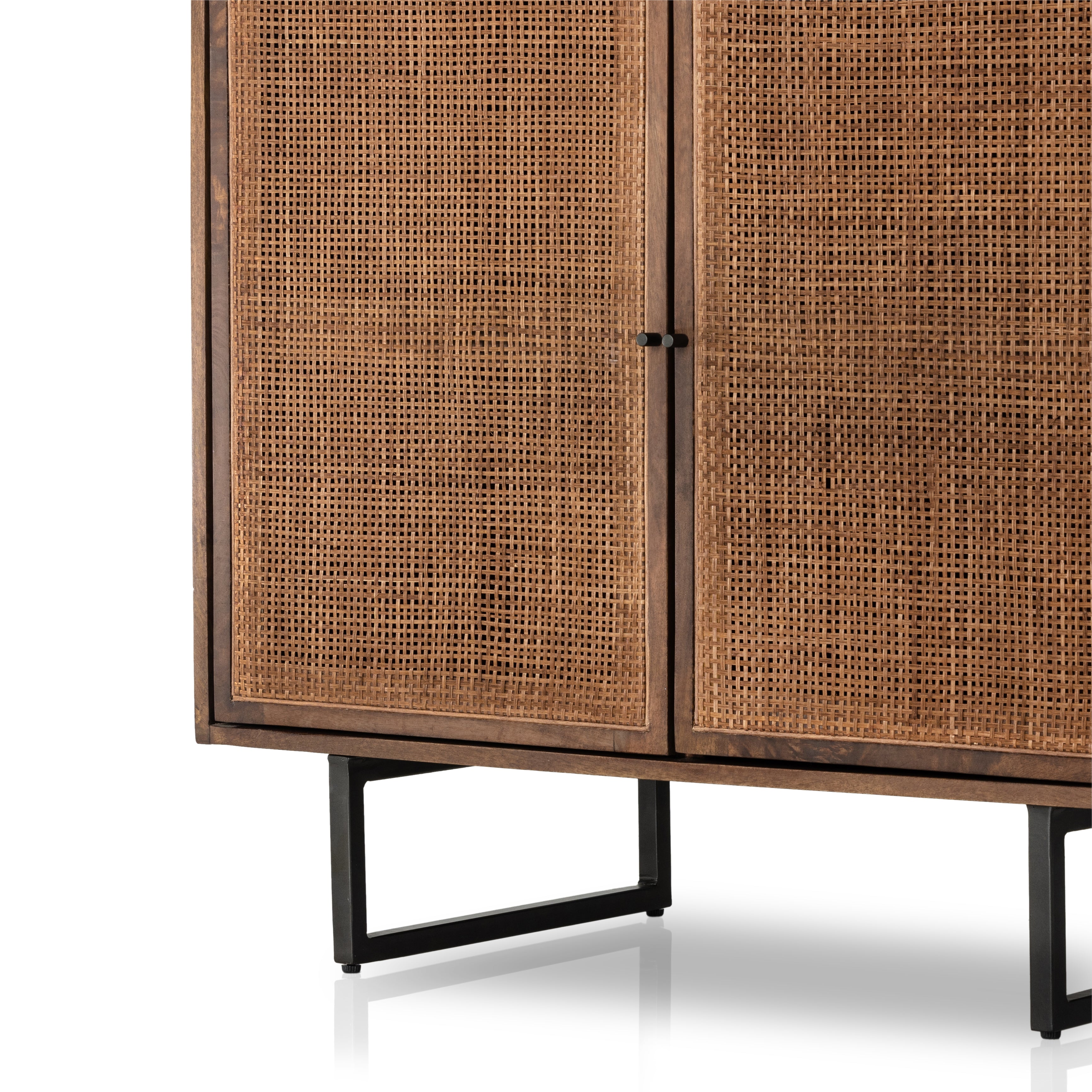 Featuring Carmel Brown Wash Small Cabinet by Four Hands at Amethyst Home. Rich texture and organic spirit are conveyed through an eye-catching mixture of the Carmel Brown Wash Cabinet, mango woods, cotton rope, and natural cane. Iron accents adopt gunmetal finishes, refreshing forms’ iconic mid-century influence, as a clean-lined aesthetic is met with modern functionality.
Overall Dimensions: . Amethyst Home provides interior design services, furniture, rugs, and lighting in the Dallas metro area.