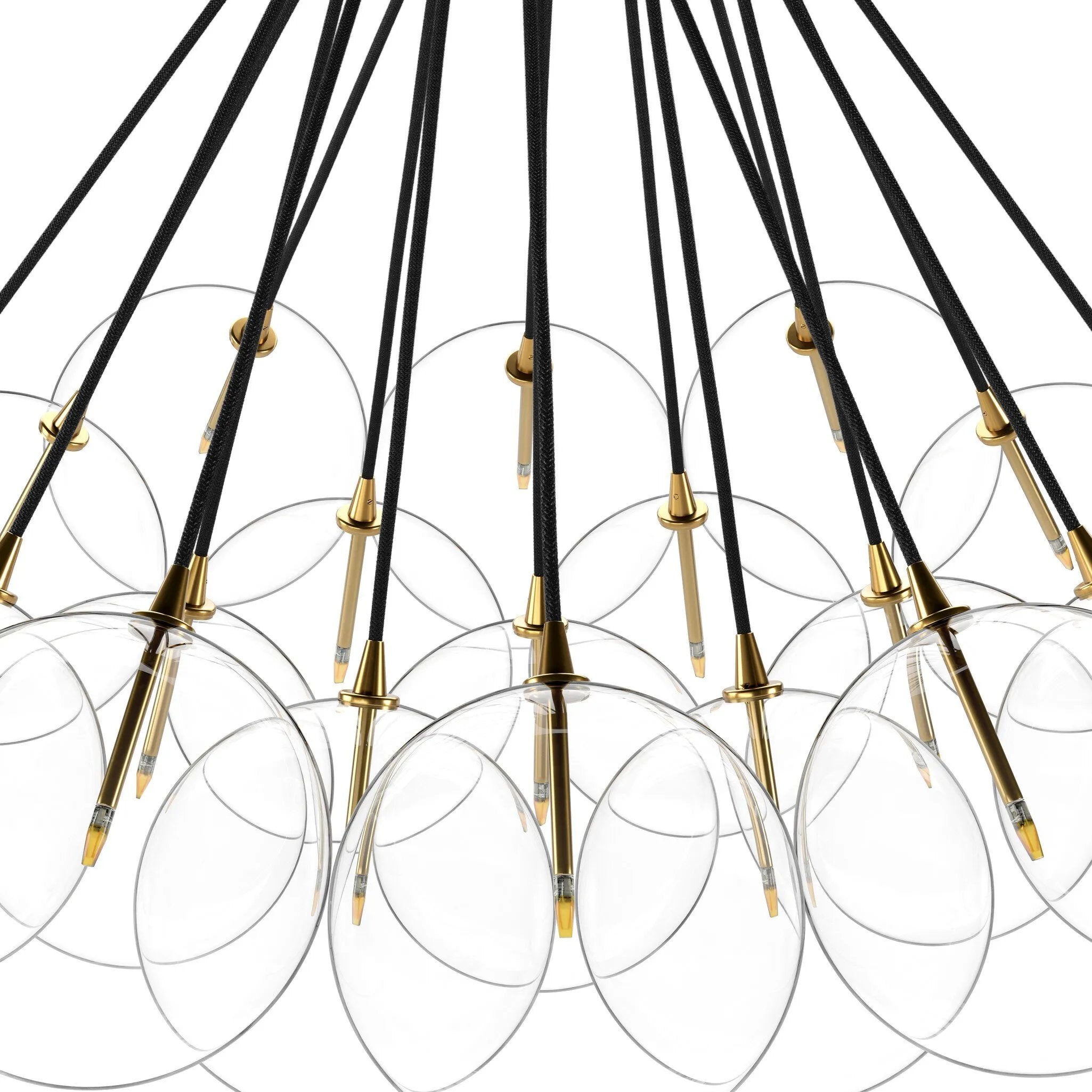 Clear glass bulbs dangle for a statement-making centerpiece. Each globe is individually blown, shaped and sculpted by hand through a one-hour process. Brass and glass are 98% recyclable. Designed and sustainably crafted in Poland by Schwung.Overall Dimensions47.00"w x 47.00"d x 33.50"hFull Details &amp; SpecificationsTear Shee Amethyst Home provides interior design, new home construction design consulting, vintage area rugs, and lighting in the Alpharetta metro area.