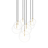 Clear glass spheres dangle at varying lengths for a stunning effect. Each globe is individually blown, shaped and sculpted by hand through a one-hour process. Brass and glass are 98% recyclable. Designed and sustainably crafted in Poland by Schwung.Overall Dimensions29.00"w x 30.75"d x 32.25"hFull Details &amp; SpecificationsTear Shee Amethyst Home provides interior design, new home construction design consulting, vintage area rugs, and lighting in the Park City metro area.