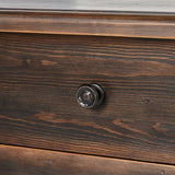 Made from solid pine From the makers at Van Thiel: One-of-a-kind antique-inspired pieces crafted from solid wood with hand-applied finishes. This console creatively doubles as a kitchen island.Collection: Van Thie Amethyst Home provides interior design, new home construction design consulting, vintage area rugs, and lighting in the Laguna Beach metro area.