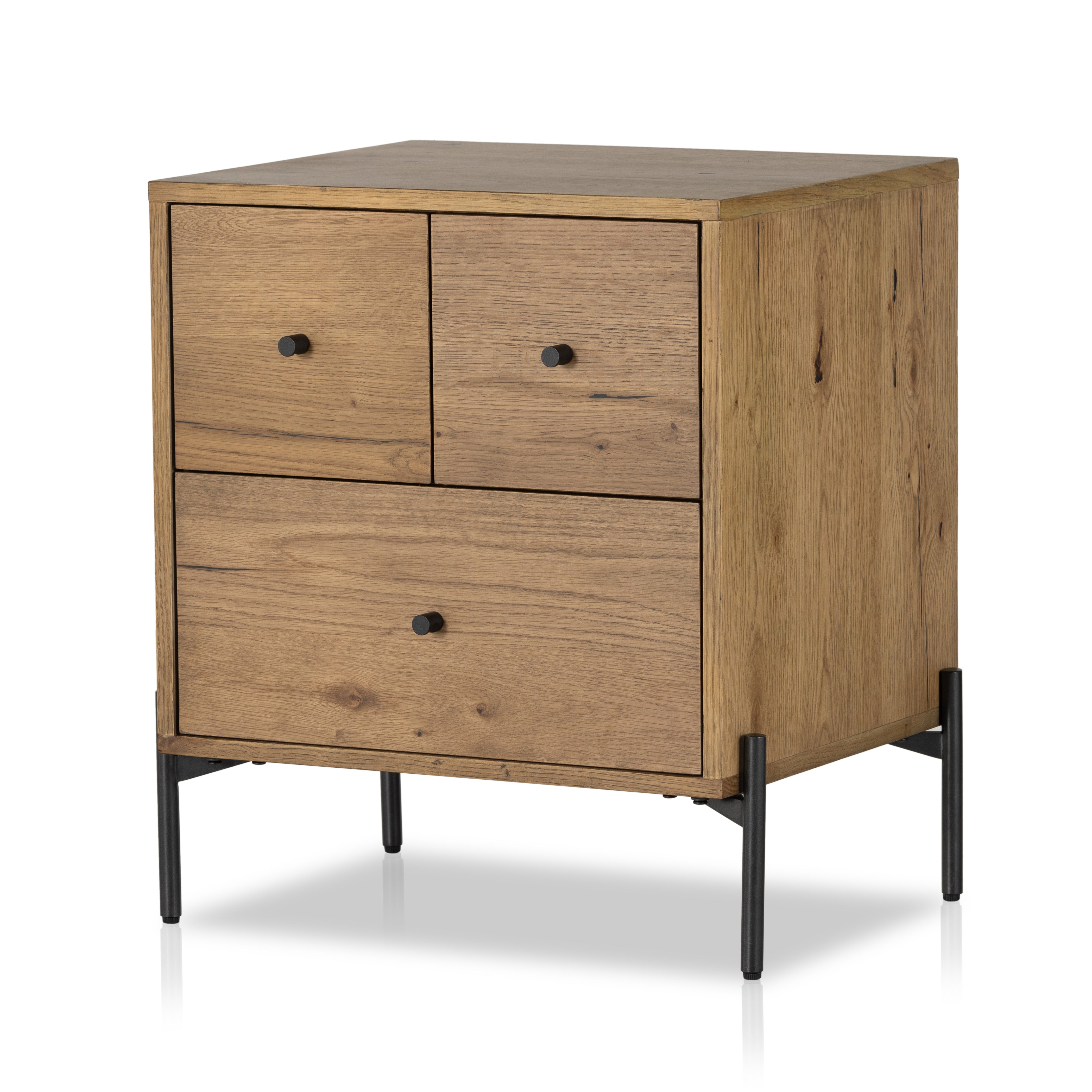The Eaton Amber Oak Resin Nightstand boasts a classic, timeless style with its intricate details and warm oak finish. Crafted from durable resin, it's the perfect accent piece for your home. Amethyst Home provides interior design, new construction, custom furniture, and area rugs in the Kansas City metro area.