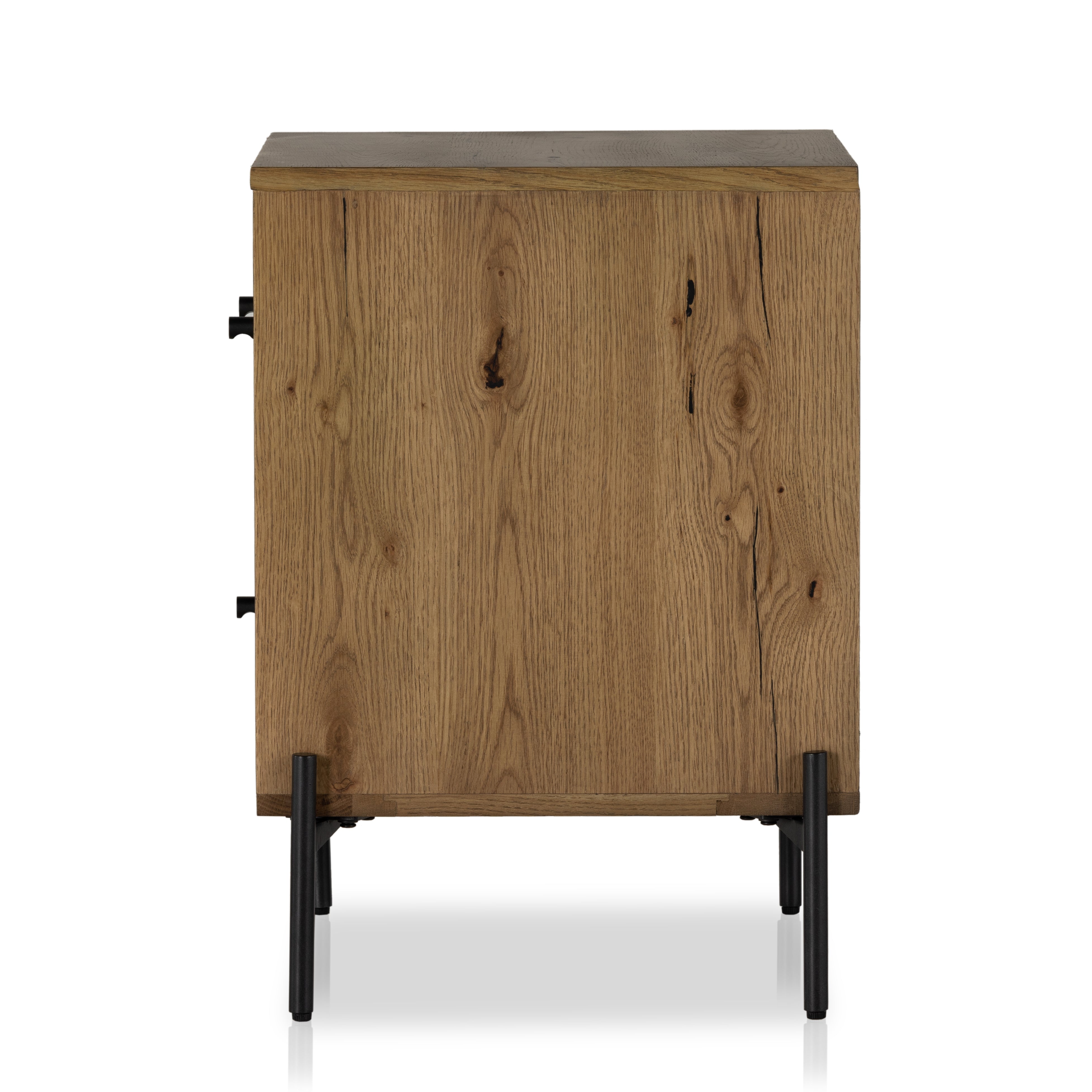 The Eaton Amber Oak Resin Nightstand boasts a classic, timeless style with its intricate details and warm oak finish. Crafted from durable resin, it's the perfect accent piece for your home. Amethyst Home provides interior design, new construction, custom furniture, and area rugs in the Laguna Beach metro area.