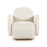 With the soft volume and exaggerated curves, the Enya Gibson White Swivel Chair is upholstered with high-performance fabric atop a plinth-style swivel base. Performance fabrics are specially created to withstand spills, stains, high traffic, and wear, ensuring long-term comfort and unmatched durability. Amethyst Home provides interior design services, furniture, rugs, and lighting in the Calabasas metro area.