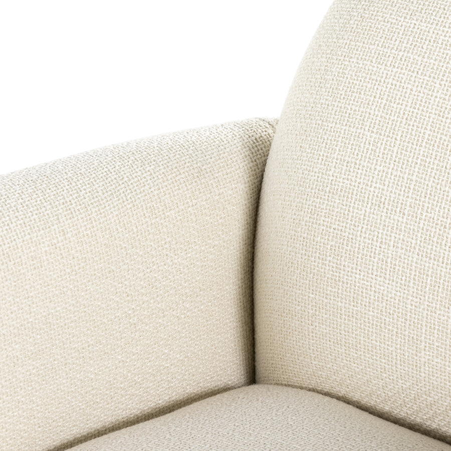 With the soft volume and exaggerated curves, the Enya Gibson White Swivel Chair is upholstered with high-performance fabric atop a plinth-style swivel base. Performance fabrics are specially created to withstand spills, stains, high traffic, and wear, ensuring long-term comfort and unmatched durability. Amethyst Home provides interior design services, furniture, rugs, and lighting in the Seattle metro area.