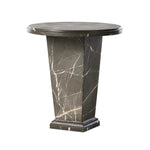 Inspired by Roman columns, a versatile end table of grey Italian marble works a sophisticated touch into any room.Collection: Elemen Amethyst Home provides interior design, new home construction design consulting, vintage area rugs, and lighting in the Houston metro area.