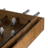 Handmade by skilled artisans, the Foosball Natural Brown Guanacaste Table is a one-of-a-kind game that features a beautiful blend of hand-finished Guanacaste wood and metal that’s been aged through a manual, month-long process using natural elements to bring unique character to each piece. Includes three balls. Amethyst Home provides interior design services, furniture, rugs, and lighting in the Seattle metro area.