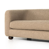 Inspired by vintage flea market finds, the Gidget Sheepskin Camel Sofa is a faux shearling-upholstered sofa pairs that is simple silhouette with clean, sweeping curves. Bench-seat cushioning plus feather-blend seating for total comfort. Amethyst Home provides interior design services, furniture, rugs, and lighting in the Miami metro area.