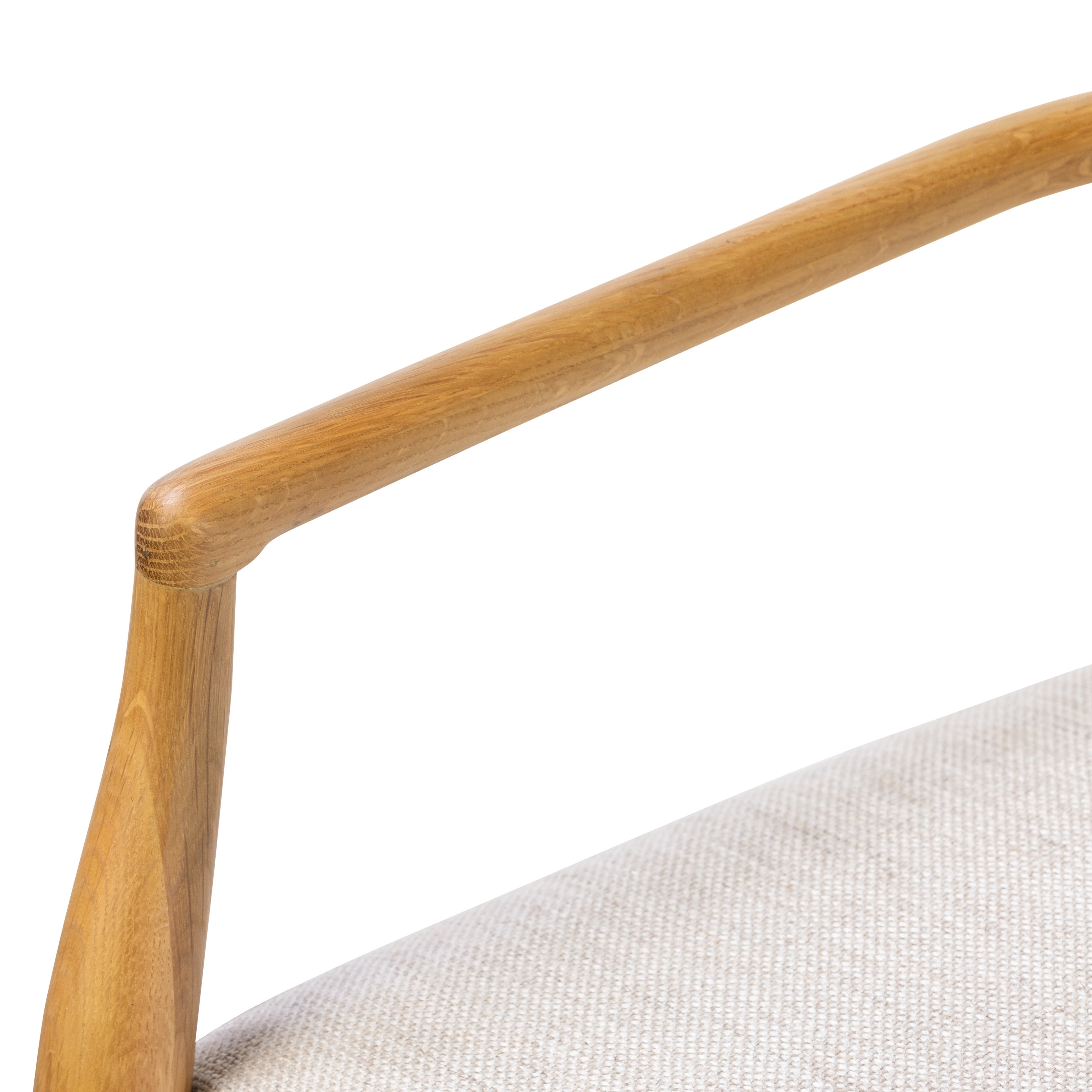 The classic ladderback chair, reimagined. Light-finished solid oak frames a squared cotton- and linen-blend seat, for a textural feel and comfortable sit.Collection: Bolton Amethyst Home provides interior design, new home construction design consulting, vintage area rugs, and lighting in the Monterey metro area.