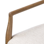 The classic ladderback chair, reimagined. Smoked solid oak frames a squared cotton- and linen-blend seat, for a textural feel and comfortable sit.Collection: Bolton Amethyst Home provides interior design, new home construction design consulting, vintage area rugs, and lighting in the Kansas City metro area.