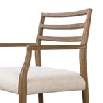 The classic ladderback chair, reimagined. Smoked solid oak frames a squared cotton- and linen-blend seat, for a textural feel and comfortable sit.Collection: Bolton Amethyst Home provides interior design, new home construction design consulting, vintage area rugs, and lighting in the San Diego metro area.