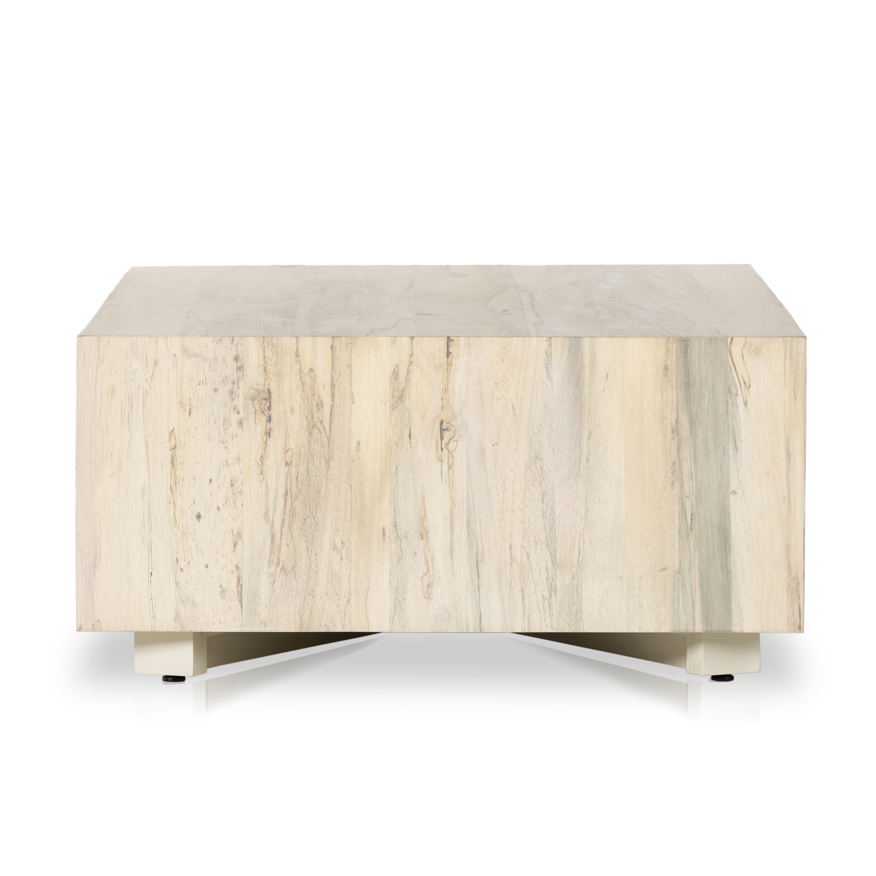 Stunning forces of nature, captured in a coffee table. Spalted primavera wood is hand-shaped into a rectangular silhouette and finished in a white hue. Reflective of woods' natural character, a slight color variance is possible from piece to piece. Amethyst Home provides interior design, new construction, custom furniture, and area rugs in the Des Moines metro area.