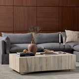 Stunning forces of nature, captured in a coffee table. Spalted primavera wood is hand-shaped into a rectangular silhouette and finished in a white hue. Reflective of woods' natural character, a slight color variance is possible from piece to piece. Amethyst Home provides interior design, new construction, custom furniture, and area rugs in the Omaha metro area.
