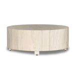 Stunning forces of nature are captured in a coffee table, as spalted primavera wood is hand-shaped into a cylindrical silhouette and finished in a white hue. Reflective of woods' natural character, a slight color variance is possible. Amethyst Home provides interior design, new construction, custom furniture, and area rugs in the Calabasas metro area.