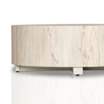 Stunning forces of nature are captured in a coffee table, as spalted primavera wood is hand-shaped into a cylindrical silhouette and finished in a white hue. Reflective of woods' natural character, a slight color variance is possible. Amethyst Home provides interior design, new construction, custom furniture, and area rugs in the Los Angeles metro area.