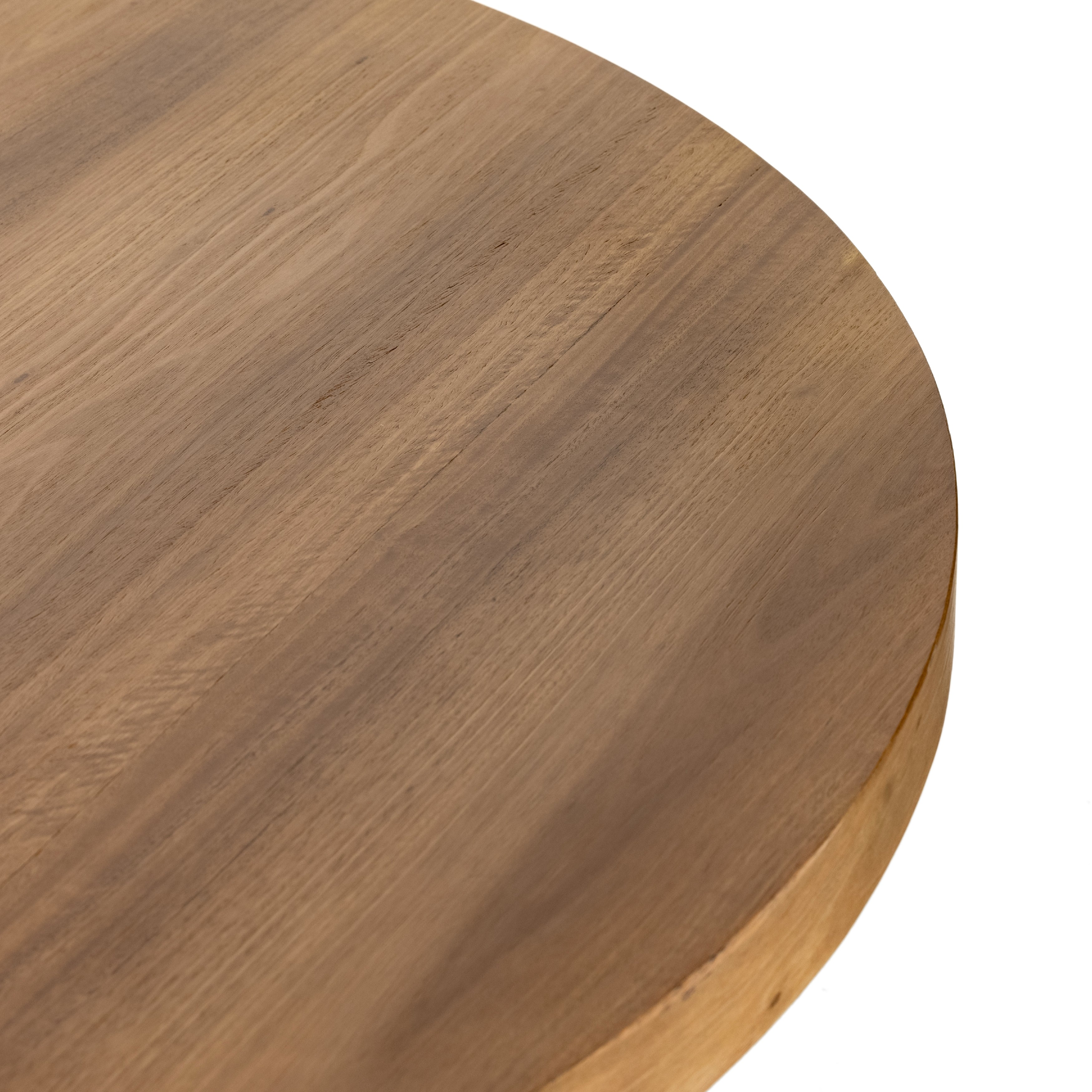 Stunning forces of nature are captured in the Hudson round dining table featured in natural yukas. The table is hand-shaped into a beautifully rounded silhouette for a light, monochromatic look. Reflective of woods' natural character, a slight color variance is possible from piece to piece. Amethyst Home provides interior design services, furniture, rugs, and lighting in the Scottsdale metro area.