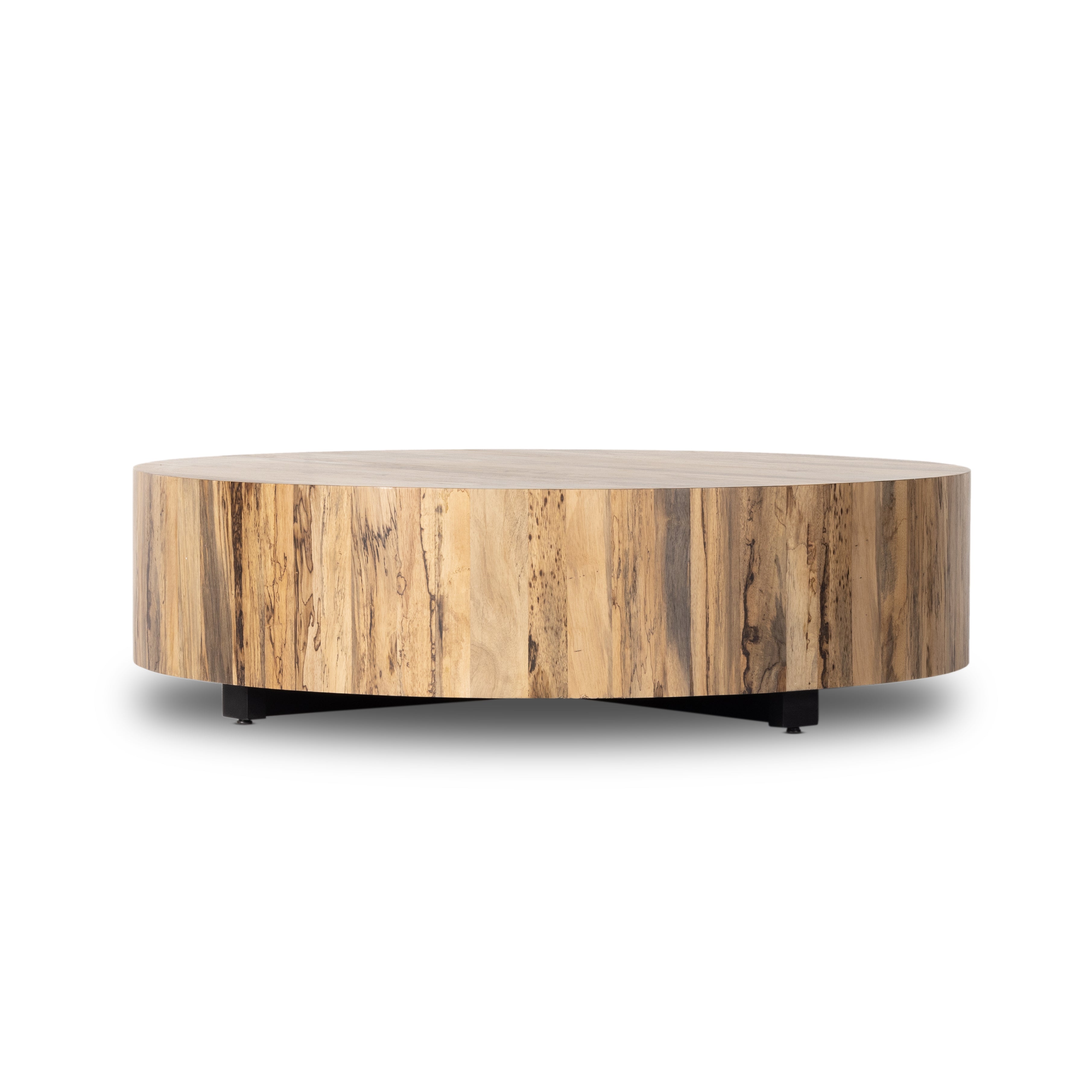 Stunning forces of nature are captured in a coffee table, as spalted primavera wood is hand-shaped into a cylindrical silhouette. Reflective of woods' natural character, a slight color variance is possible. Amethyst Home provides interior design, new construction, custom furniture, and area rugs in the Monterey metro area.