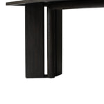 A smoked black finish delivers a character-rich look to an open-style console table. Angled panel legs up the intrigue factor.Collection: Haide Amethyst Home provides interior design, new home construction design consulting, vintage area rugs, and lighting in the Park City metro area.
