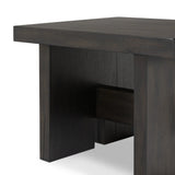 A versatile end table of smoked black oak features joint and connection construction for a design-forward look. Visible knots and graining add character.Collection: Haide Amethyst Home provides interior design, new home construction design consulting, vintage area rugs, and lighting in the Laguna Beach metro area.
