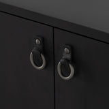 Featuring Isador Black Wash Poplar Bar Cabinet by Four Hands at Amethyst Home. Beautifully simple in spirit. Black-washed solid poplar forms a Parsons-style bar cabinet, with iron and leather hardware for a material-driven update to Shaker-inspired styling. Inside, dual drawers plus generous bottle storage await drink go-tos and bar accessories.Overall Dimensions: 36"W x 19"L x 32"H
. Amethyst Home provides interior design, new construction, custom furniture, and area rugs in the Omaha metro area.