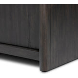 Inspired by European antiques, black-finished oak veneer features cracks and weathering for a character-rich look. Sliding doors open to reveal generous storage space for media, with rear cutouts to keep your cords out of sight Amethyst Home provides interior design, new home construction design consulting, vintage area rugs, and lighting in the Des Moines metro area.