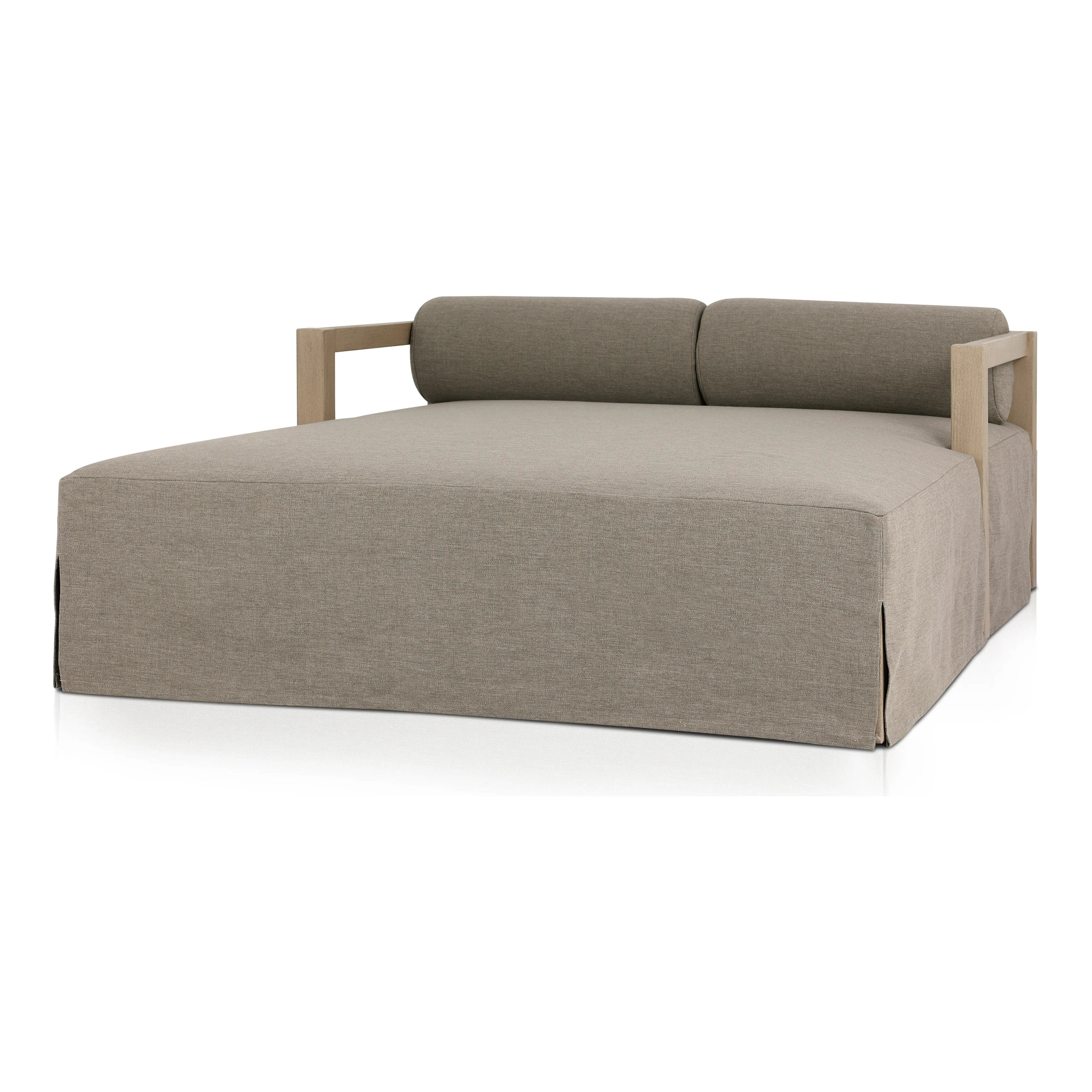A soft, durable slipcover brings a complementary casual and laid-back look to structured framing of FSCÂ®-certified teak. A bolster back cushion offers support and comfort in this outdoor daybed. Made in Italy, this sustainably made fabric is antimicrobial and highly resistant to sunlight, abrasion and chlorine. Amethyst Home provides interior design, new home construction design consulting, vintage area rugs, and lighting in the Alpharetta metro area.