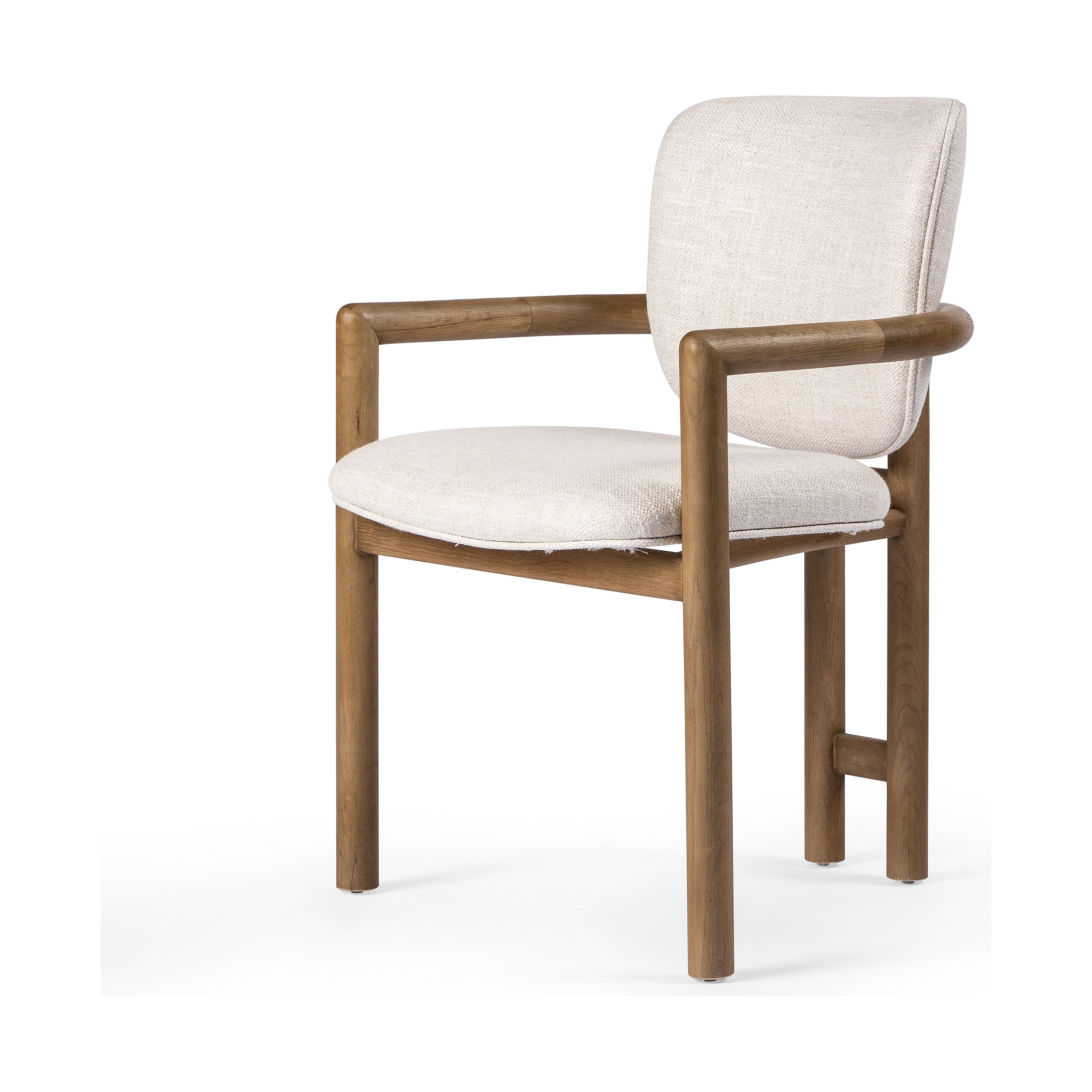 A three-leg format dining chair, streamlining a traditional shape with a touch of intrigue. Tubular framework pairs with curves and a barrel back, bringing a softness to the overall look and design. Amethyst Home provides interior design, new construction, custom furniture, and area rugs in the San Diego metro area.
