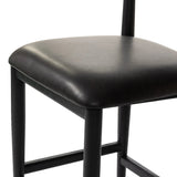 Monochromatic meets midcentury with this counter-height stool. Structured while comfortable, the tapered-leg chair pairs an ebony wood frame with a faux leather cushion.Collection: Ashfor Amethyst Home provides interior design, new home construction design consulting, vintage area rugs, and lighting in the Newport Beach metro area.