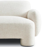 Oversized and modern, this arm chair is a statement piece whether styled alone or with an existing living room setup. The cream basketweave covering subdues bold arms and cylindrical legs. With spring suspension in the seat cushion and webbed suspension in the back, the piece is designed with durability and comfort in mind.Collection: Carnegi Amethyst Home provides interior design, new home construction design consulting, vintage area rugs, and lighting in the Des Moines metro area.