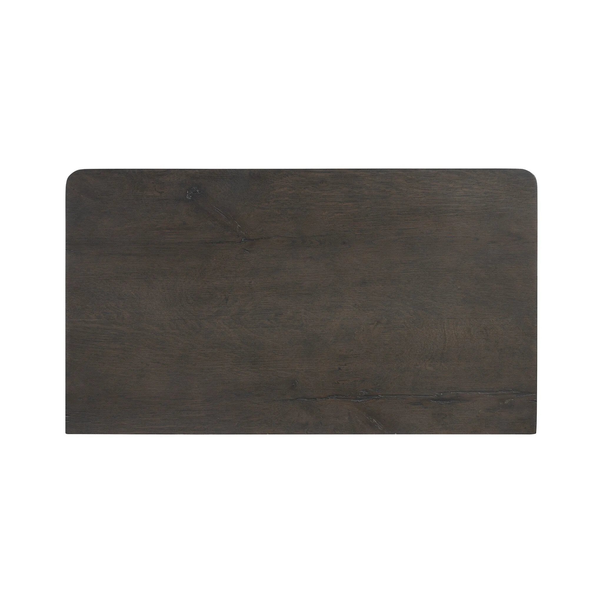 Featuring Noeline Smoked Black Oak Veneer Nightstand by Four Hands at Amethyst Home. Topped with a thick plank of solid oak, this extra-wide nightstand blends modern lines and warm character with two roomy drawers, slightly curved corners, and solid square legs. Seamless drawer fronts have a push-latch mechanism. Made from solid oak and veneer in a smoky bl. Amethyst Home provides interior design, new home construction design consulting, vintage area rugs, and lighting in the Calabasas metro area.