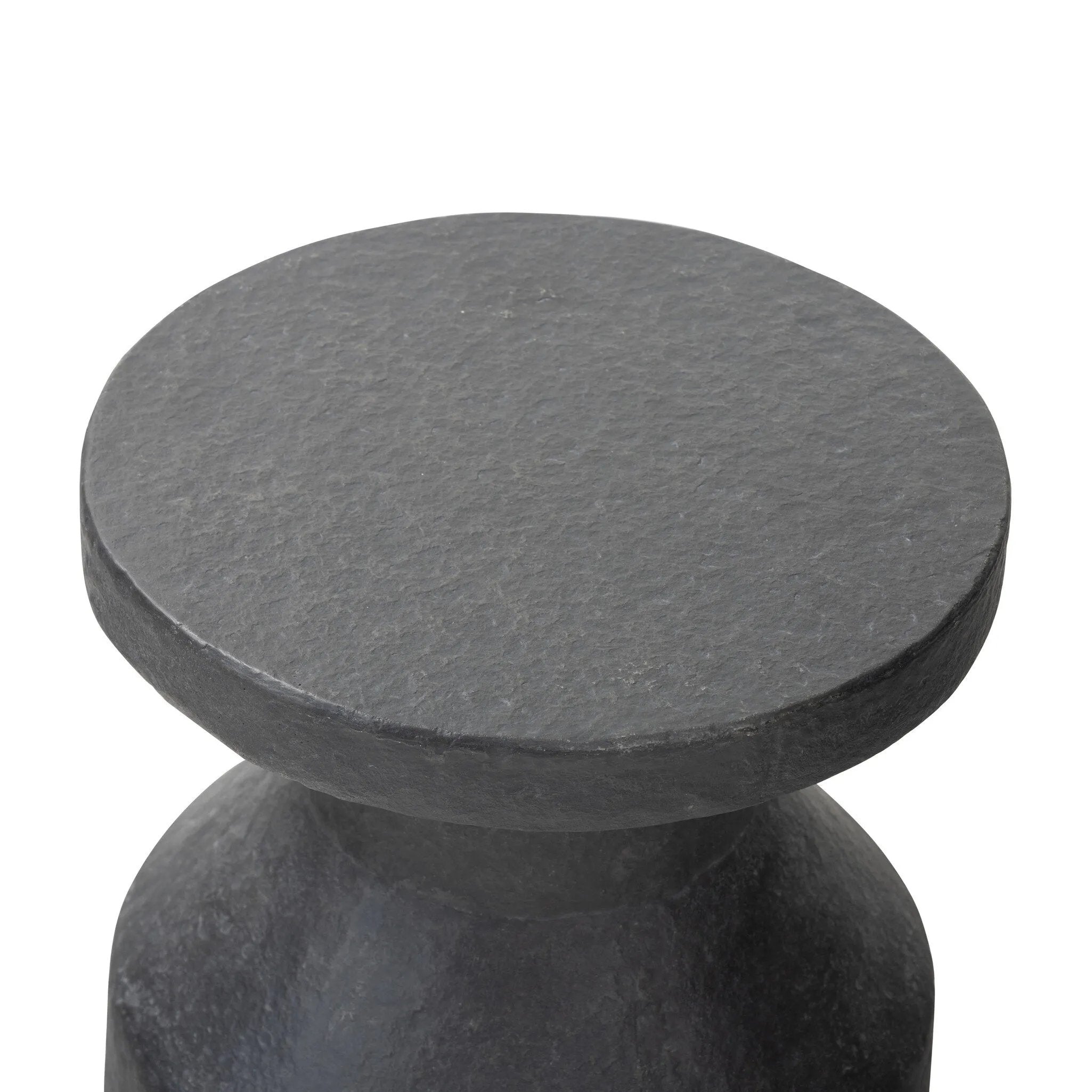 With heavy texture and contemporary shaping, an end table of distressed grey concrete can be styled just about anywhere.Collection: Chandle Amethyst Home provides interior design, new home construction design consulting, vintage area rugs, and lighting in the Portland metro area.